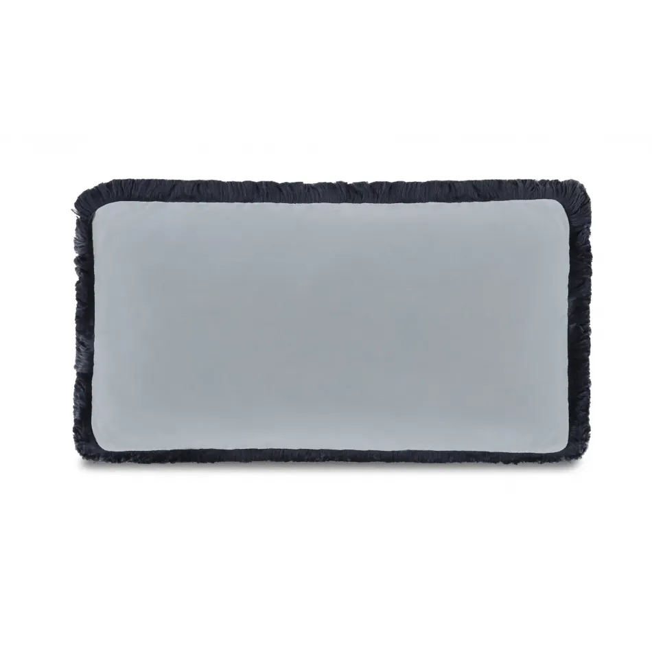 Yasmin Light Blue Faux Mohair Lumbar Cushion