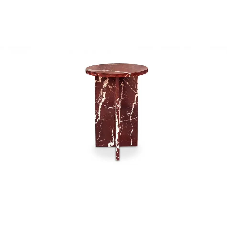 Grace Rosso Levante Marble Accent Table