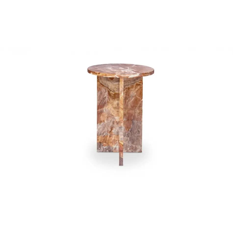 Grace Orange Levante Marble Accent Table