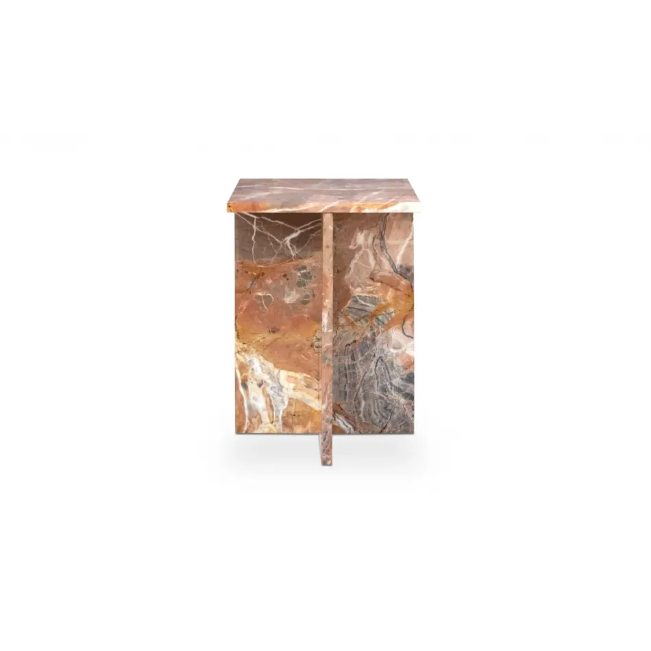 Blair Orange Levante Marble Accent Table