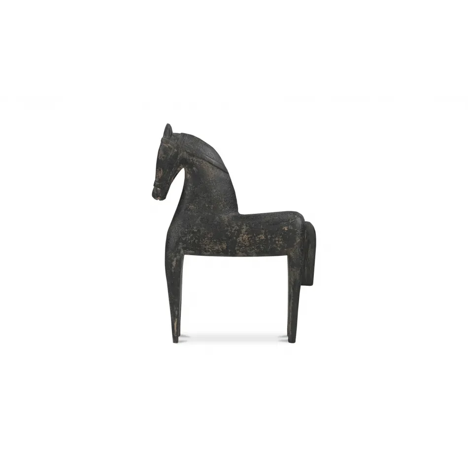 Gallant Black Wooden Sculpture