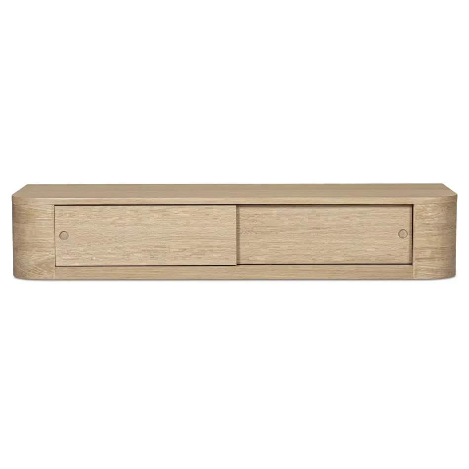 Round Natural Off Floating Console Table