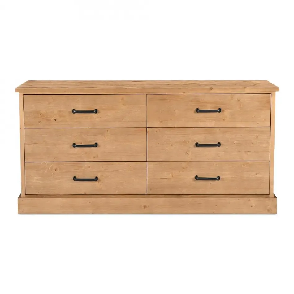 Tade 6 Drawer Dresser Honey Pine