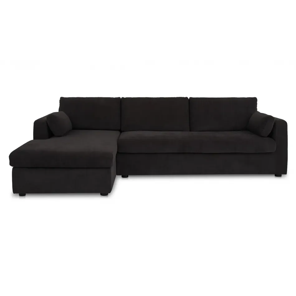Burrow Chaise Black Sleeper Sectional With Storage Left