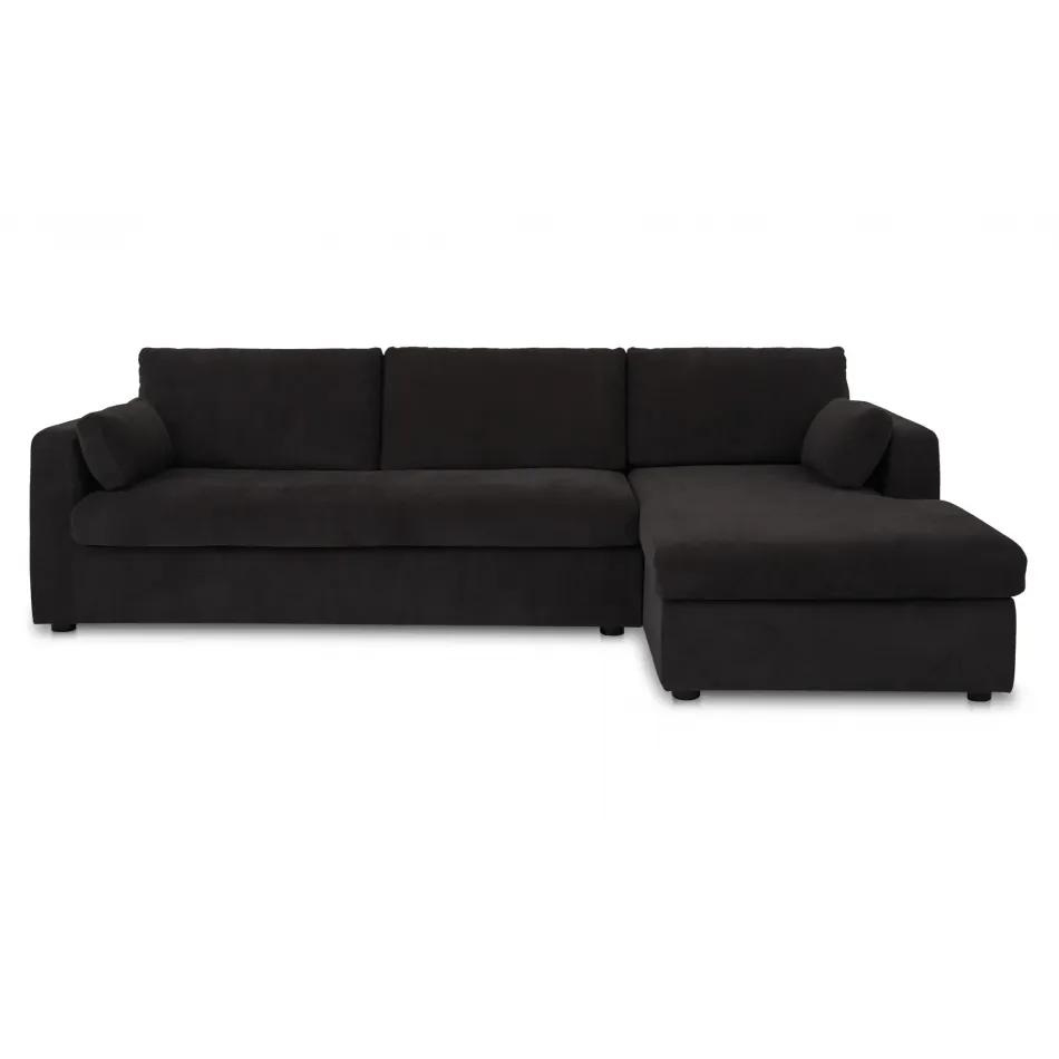 Burrow Chaise Black Sleeper Sectional With Storage Right
