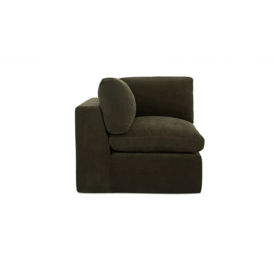 Cates Dark Green Corner Chair