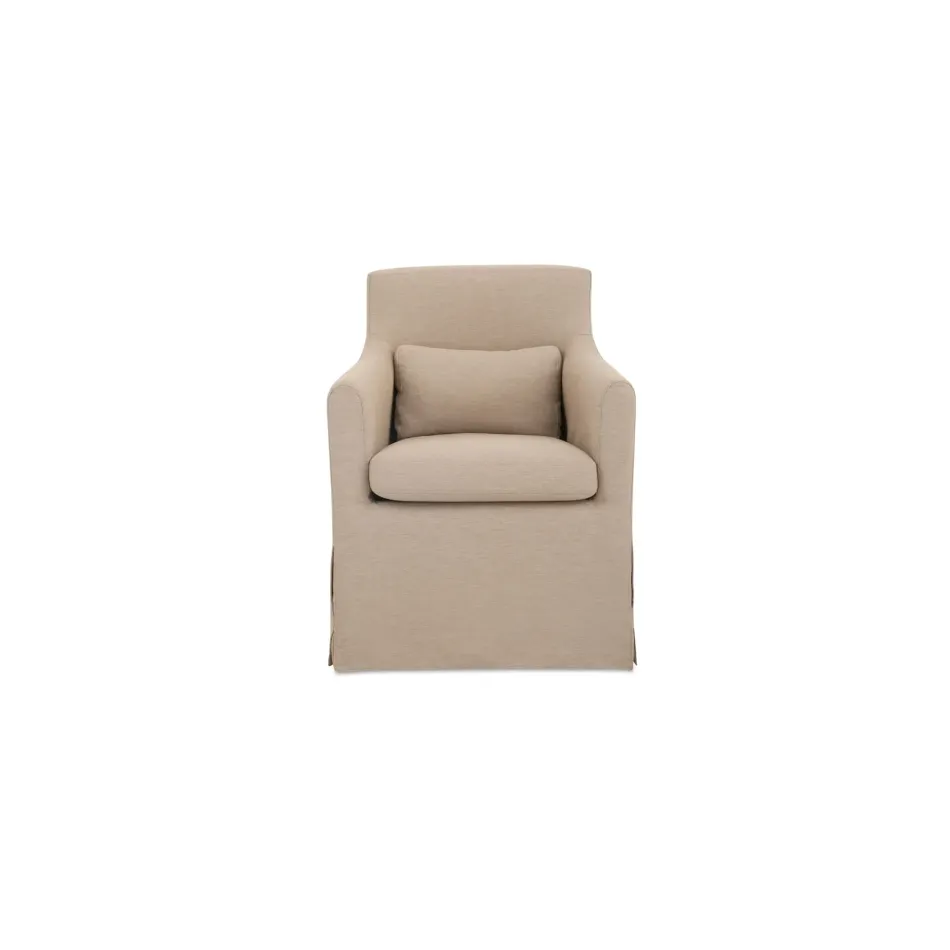 Lydia Light Brown Outdoor Slipcover Dining Chair