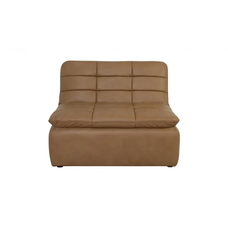 Lino Tan Leather Slipper Chair