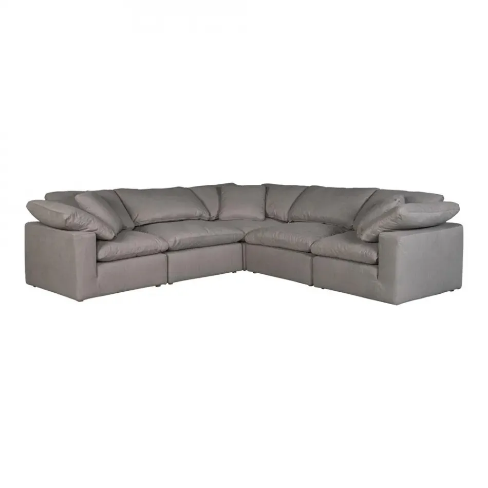 Terra Condo Classic L-Shaped Modular Sectional Light Grey