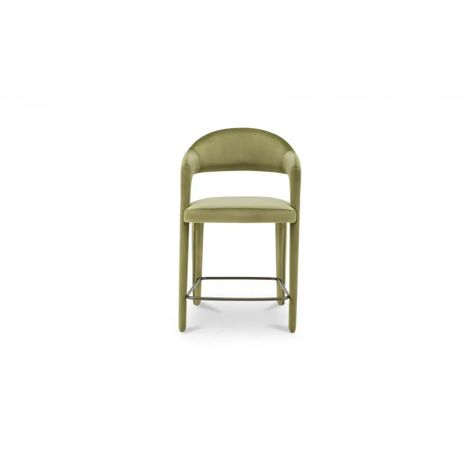 Martens Green Velvet Counter Stool