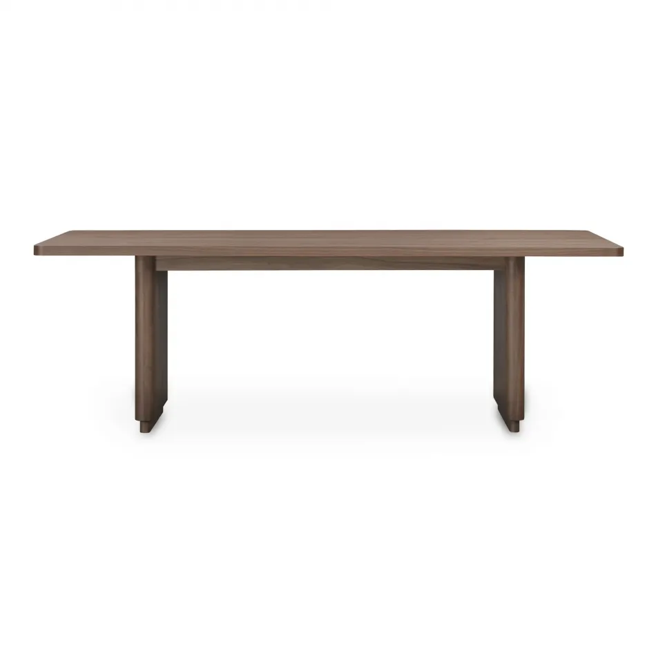 Round Off Small Dining Table Walnut Brown