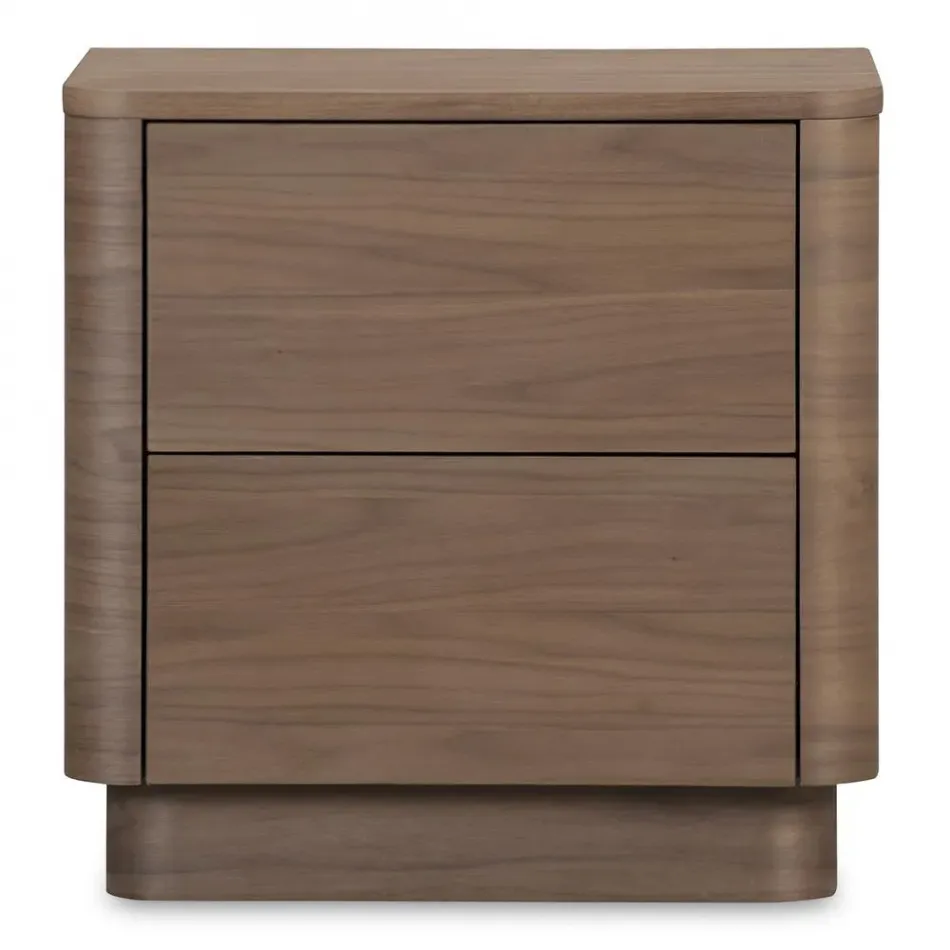 Round Off Tall Nightstand Walnut Brown