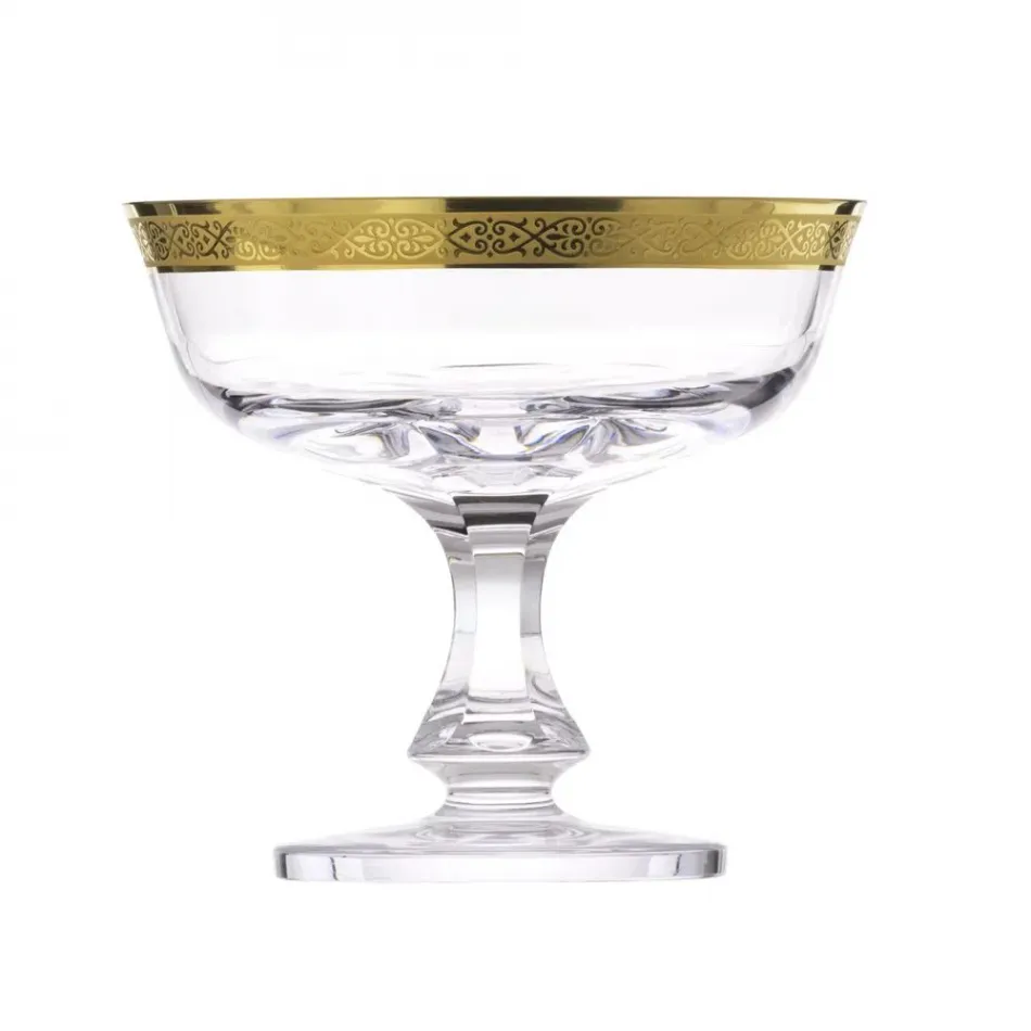 Lady Hamilton /N Centerpiece Clear Lead-Free Crystal, Cut, 24-Carat Gold (Relief Decor) 24.5 cm