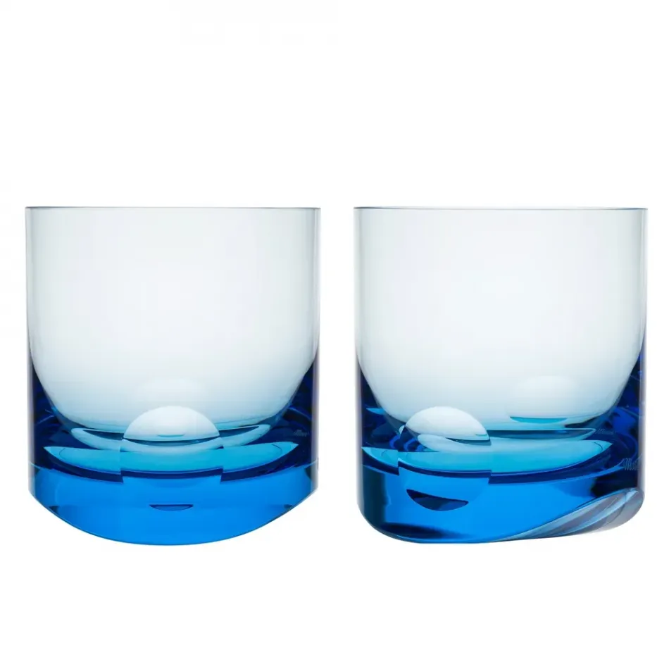 Tipsy Aquamarine Lead-Free Crystal, Cut Lenses Tumbler Water 370 ml