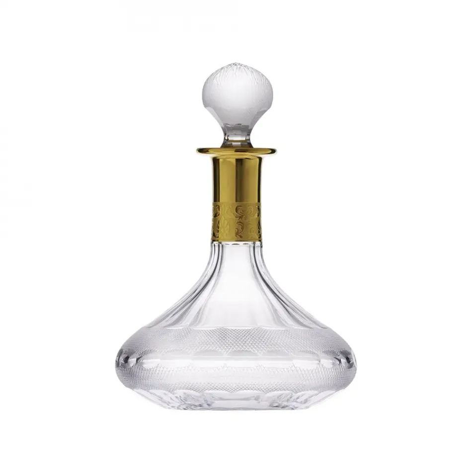 Splendid Clear Lead-Free Crystal, Cut, 24-Carat Gold (Relief Decor) Carafe 750 ml