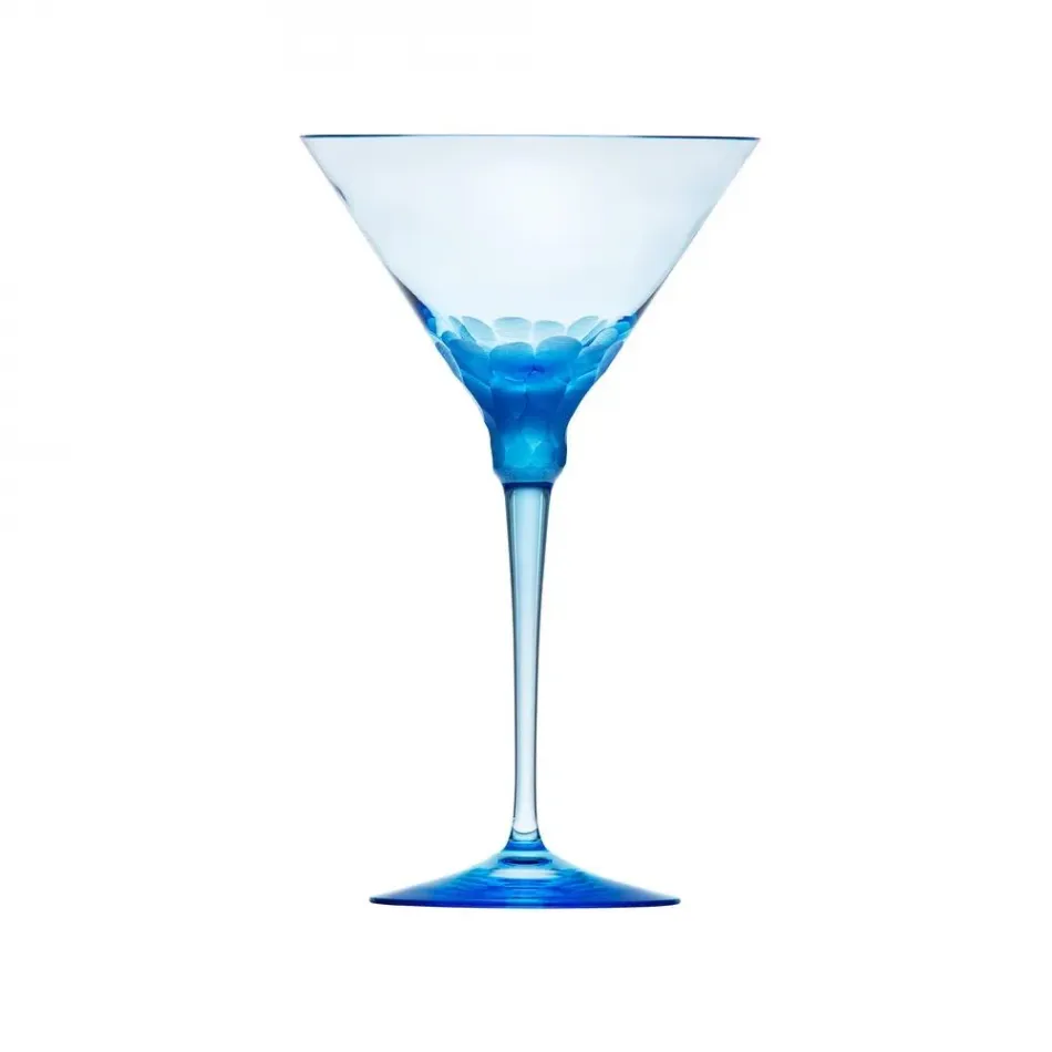 Fluent Aquamarine Lead-Free Crystal, Cut Pebbles Goblet 260 ml