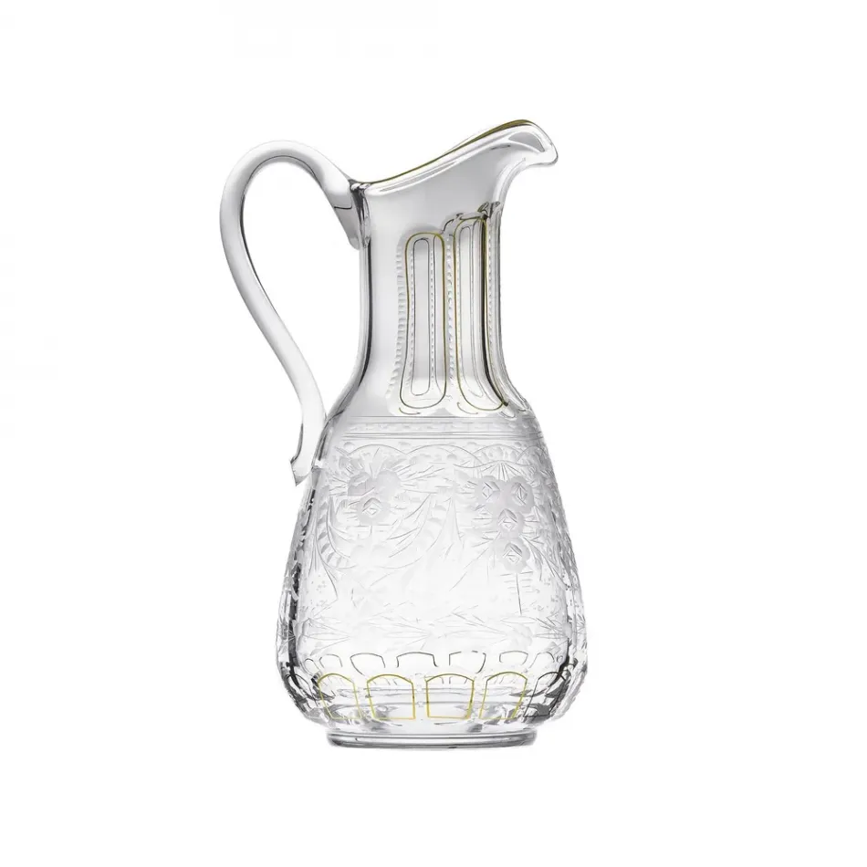Maharani Clear Lead-Free Crystal, Cut, 24 Gold (Thin Line), Engraving Jug Water 1500 ml