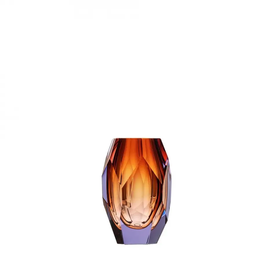 Montagne Underlaid Vase Alexandrite Aurora Lead-Free Crystal, Cut Irregular Edges 13 cm