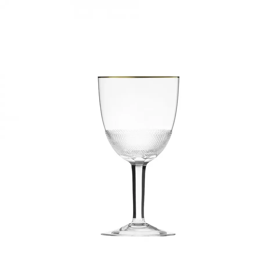 Royal Clear Lead-Free Crystal, Cut, 24-Carat Gold (Thin Line) Goblet 210 ml