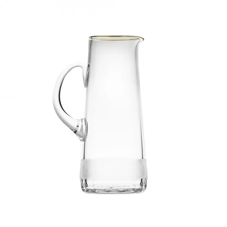Royal Clear Lead-Free Crystal, Cut, 24-Carat Gold (Thin Line) Jug Water 1500 ml