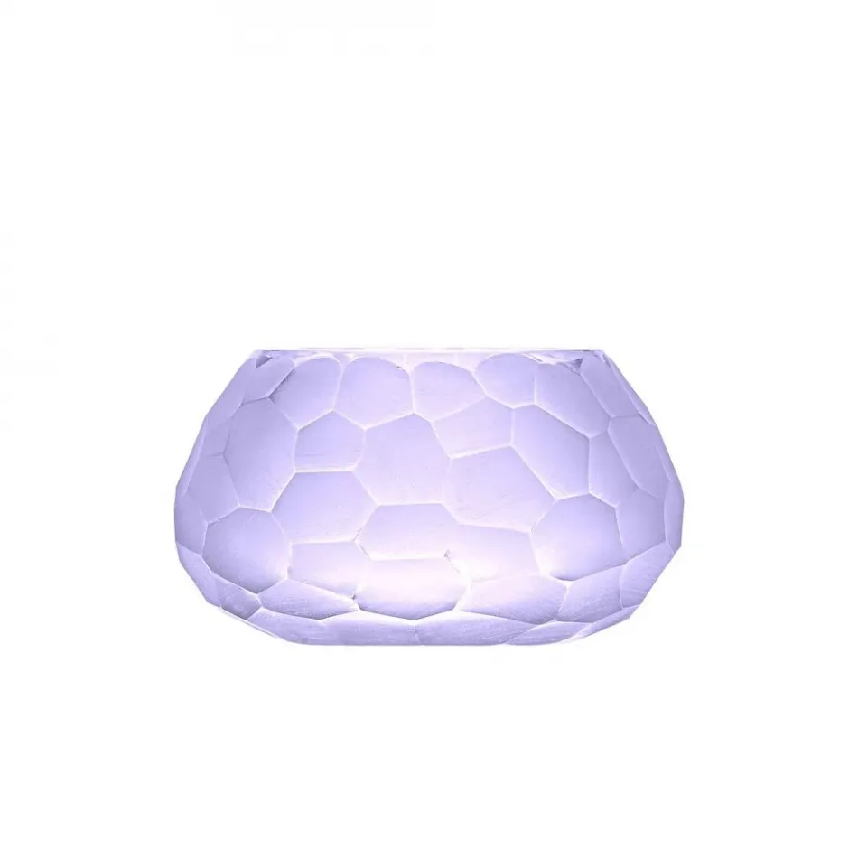 Lucy Candleholder Alexandrite Lead-Free Crystal, Cut Pebbles 5,7 cm