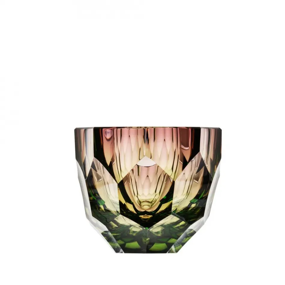 Caorle Oval Bowl Underlaid Ocean Green Rose Lead-Free Crystal, Cut Panel 19 cm