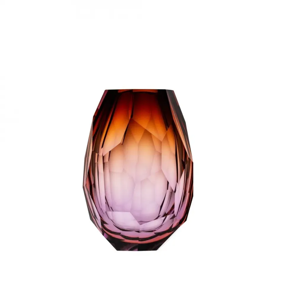 Montagne Alexandrite Aurora Lead-Free Crystal, Cut Irregular Edges Underlaid Vase 21,0 cm