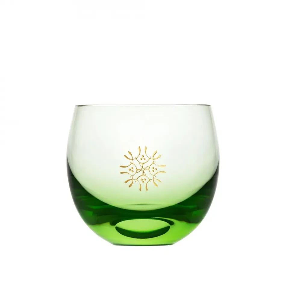 Culbuto 2 Pcs Set Ocean Green Lead-Free Crystal, Sandblasting, Gilded Mistletoe 1 240 ml