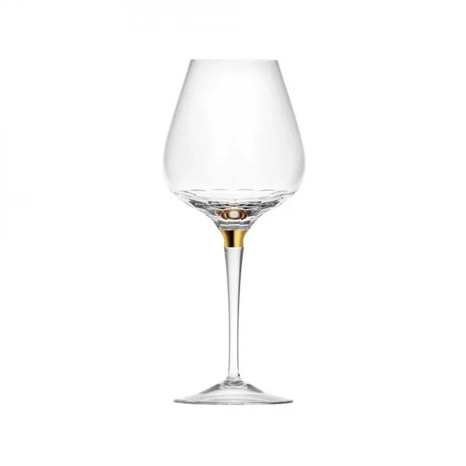 Jewel Goblet Clear, Cut, 24-Carat Gold (Wide Border) 600 Ml