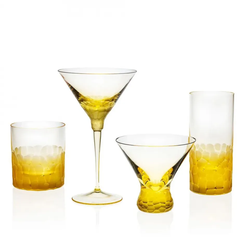 Cocktail Set /1 4 Pcs Set Eldor Lead-Free Crystal, Cut Pebbles