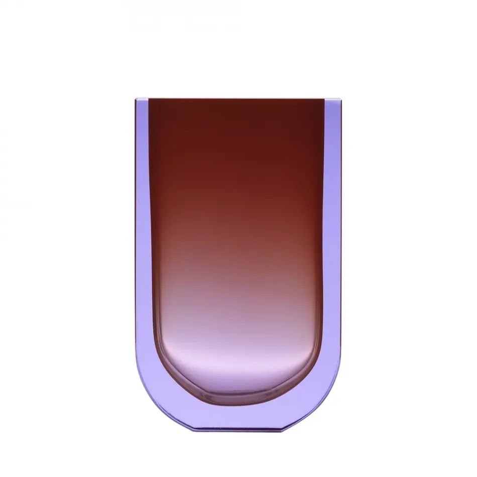 Four Seasons Alexandrite Opal Orange (Summer) Lead-Free Crystal, Cut Underlaid Vase 29,0 cm