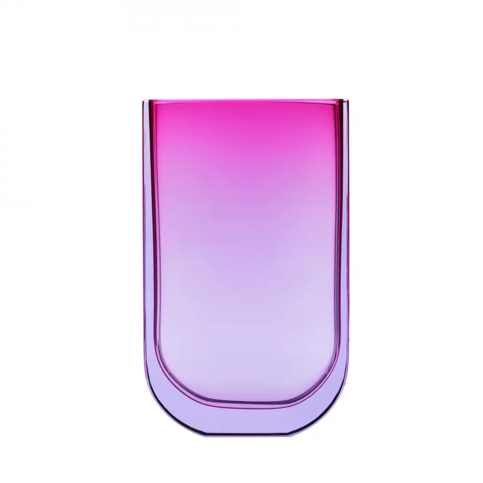 Four Seasons Alexandrite Rose Lead-Free Crystal, Cut Underlaid Vase 29,0 cm