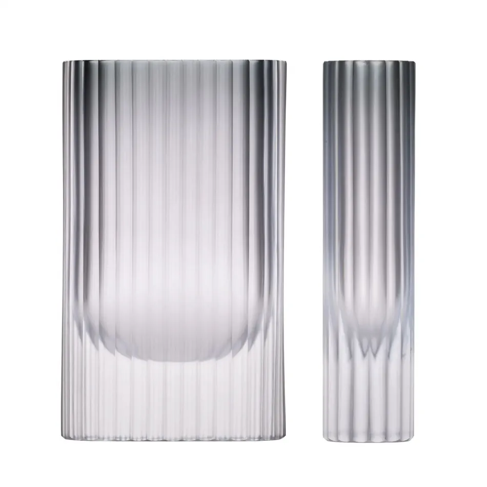 Harmonic Underlaid Vase Smoke Blue, Matte Cut 30 Cm