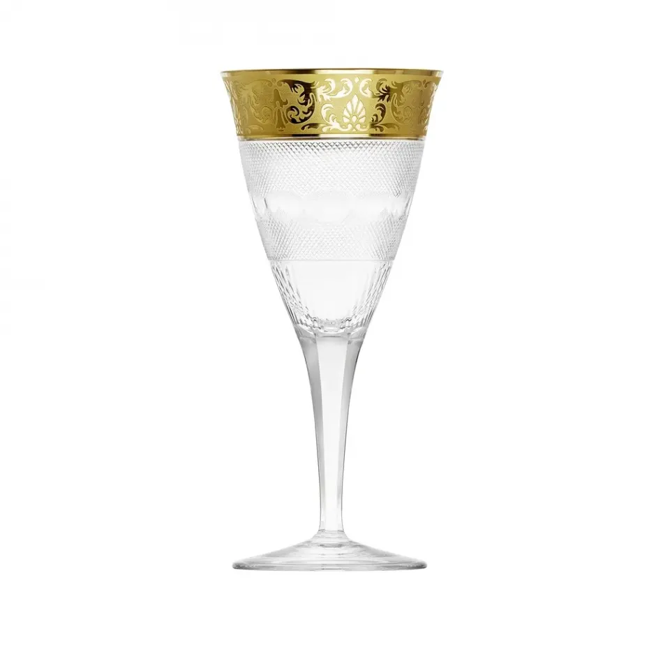 Splendid Goblet Clear, Cut, 24-Carat Gold (Relief Decor) 340 Ml