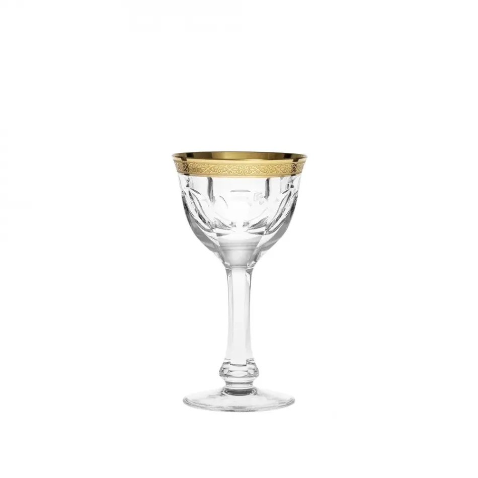 Lady Hamilton Clear Lead-Free Crystal, Cut, 24-Carat Gold (Relief Decor) Goblet 65 ml