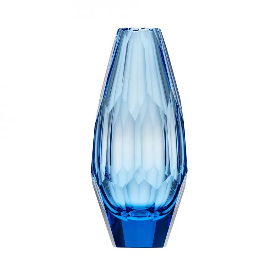 Cubism Vase Aquamarine Lead-Free Crystal, Cut 30 cm