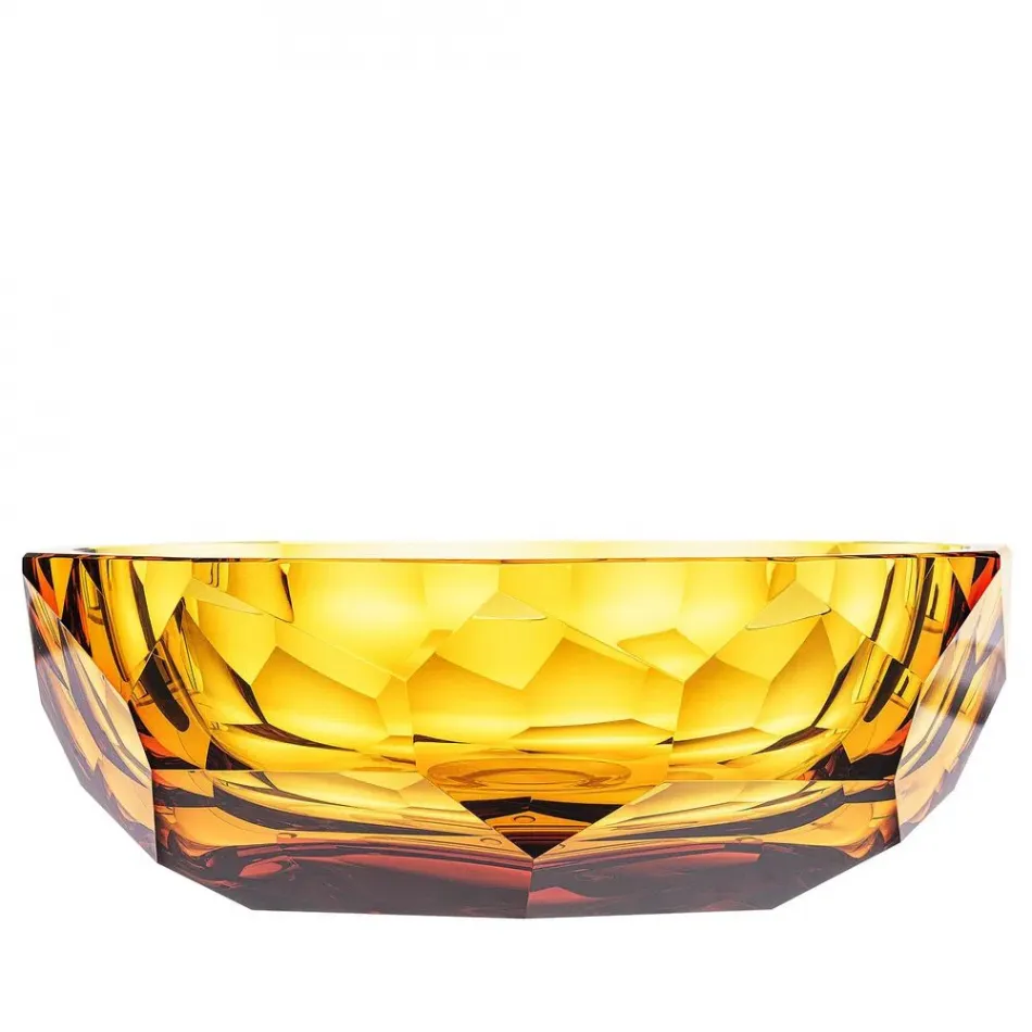 Cubism Bowl Topaz Lead-Free Crystal, Cut 29 cm