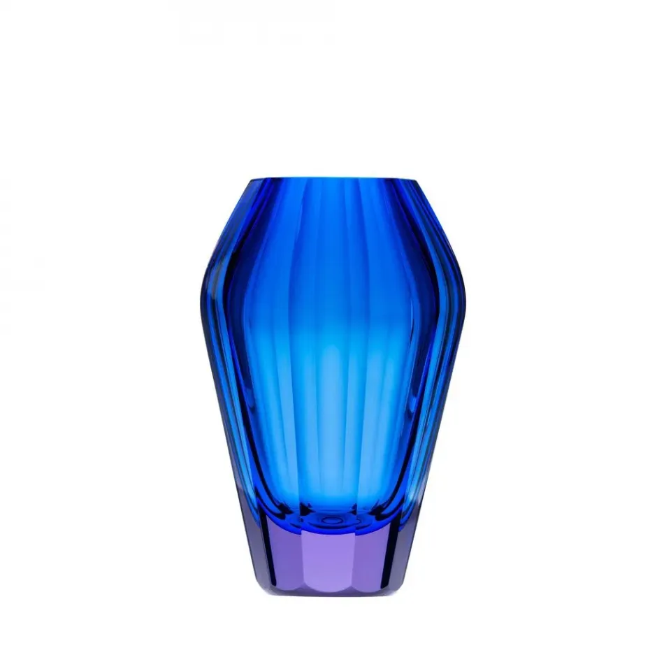 Diva Underlaid Vase Alexandrite Blue, Cut 20 Cm