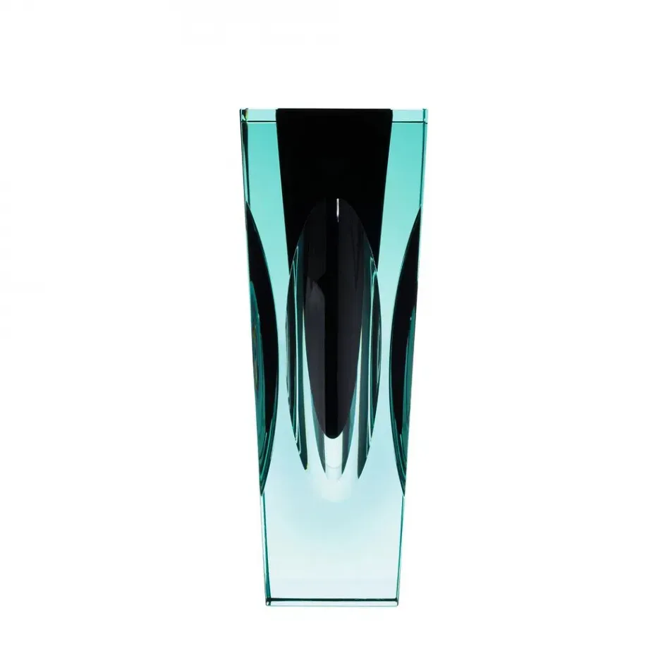 Ellipse I Beryl Amethyst Lead-Free Crystal, Cut Lenses Underlaid Vase 28,0 cm