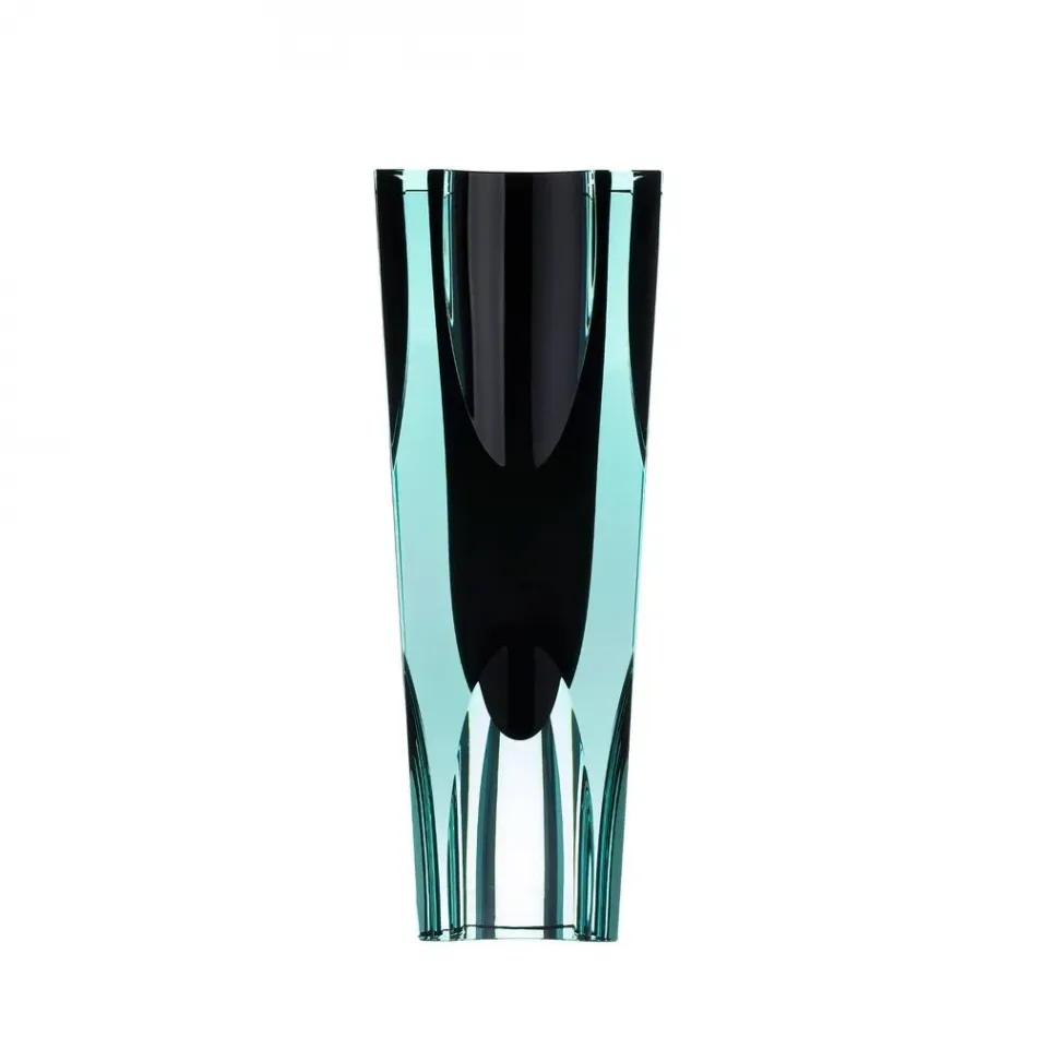 Ellipse Ii Underlaid Vase Beryl Amethyst Lead-Free Crystal, Cut Half Lenses 28 cm