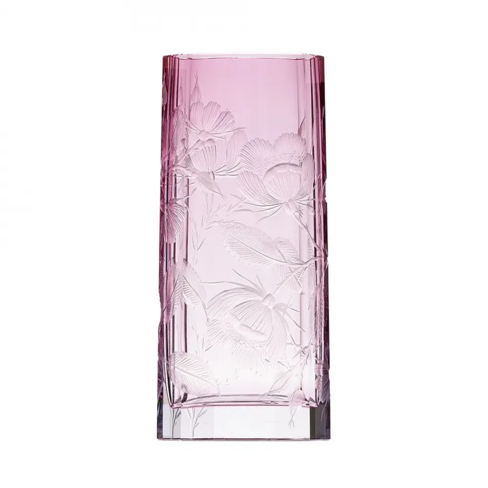 Goddess Rose Lead-Free Crystal, Cut, Engraving Roses Underlaid Vase 33,0 cm