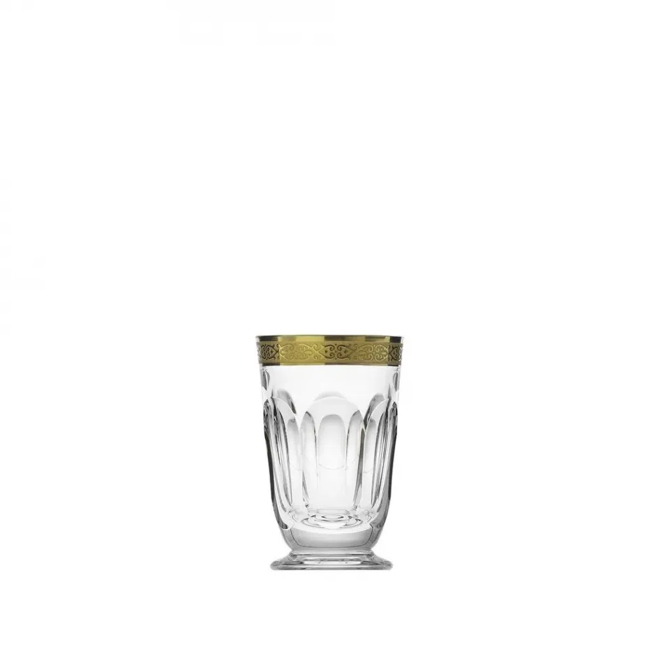 Lady Hamilton /Vi Tumbler Spirits Clear Lead-Free Crystal, Cut, 24-Carat Gold (Relief Decor) 45 ml