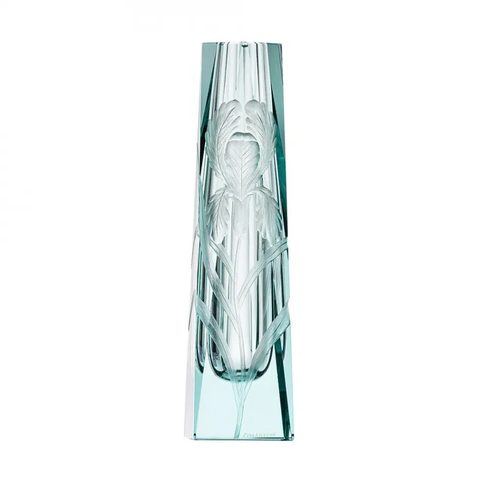 Lara /B Vase Beryl Lead-Free Crystal, Cut, Engraving Iris 26 cm