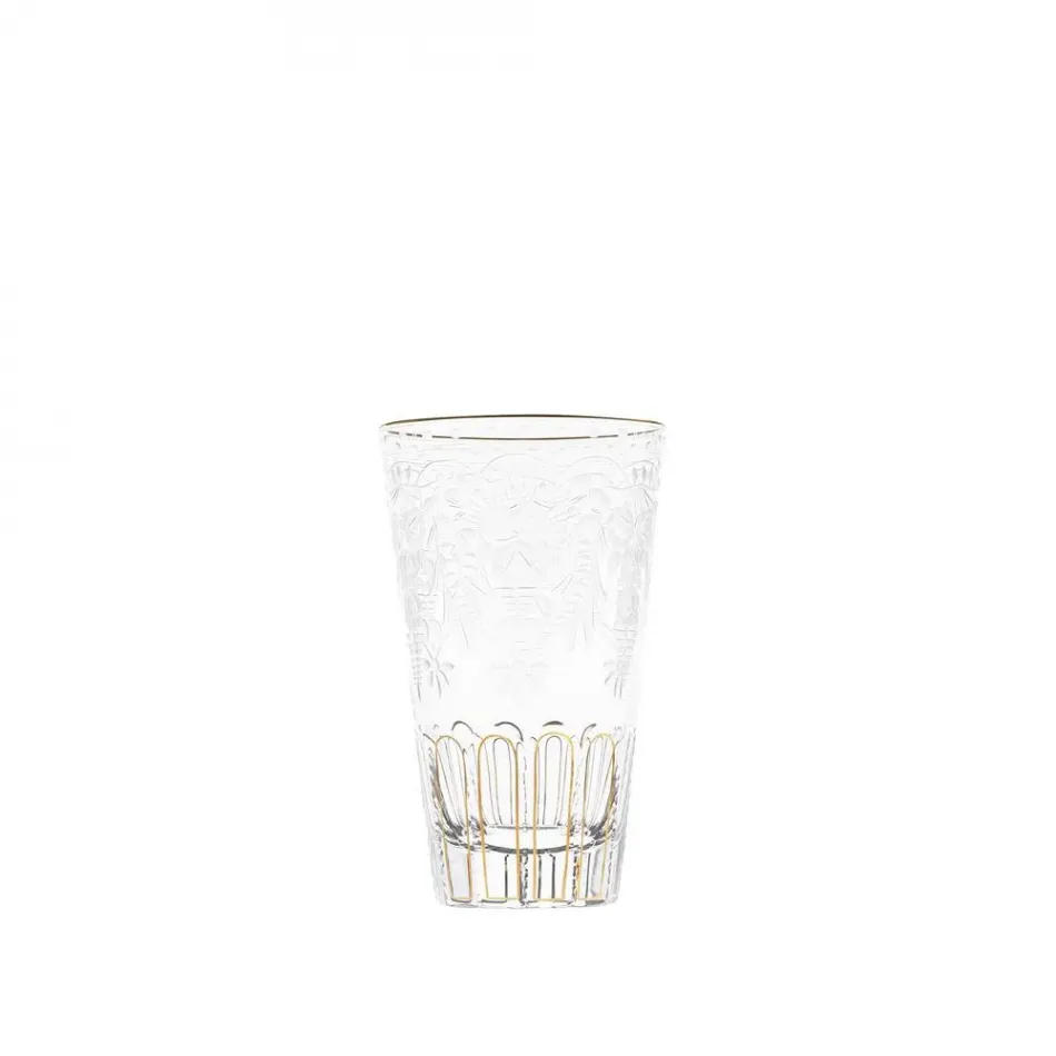 Maharani Clear Lead-Free Crystal, Cut, 24 Gold (Thin Line), Engraving Tumbler Water