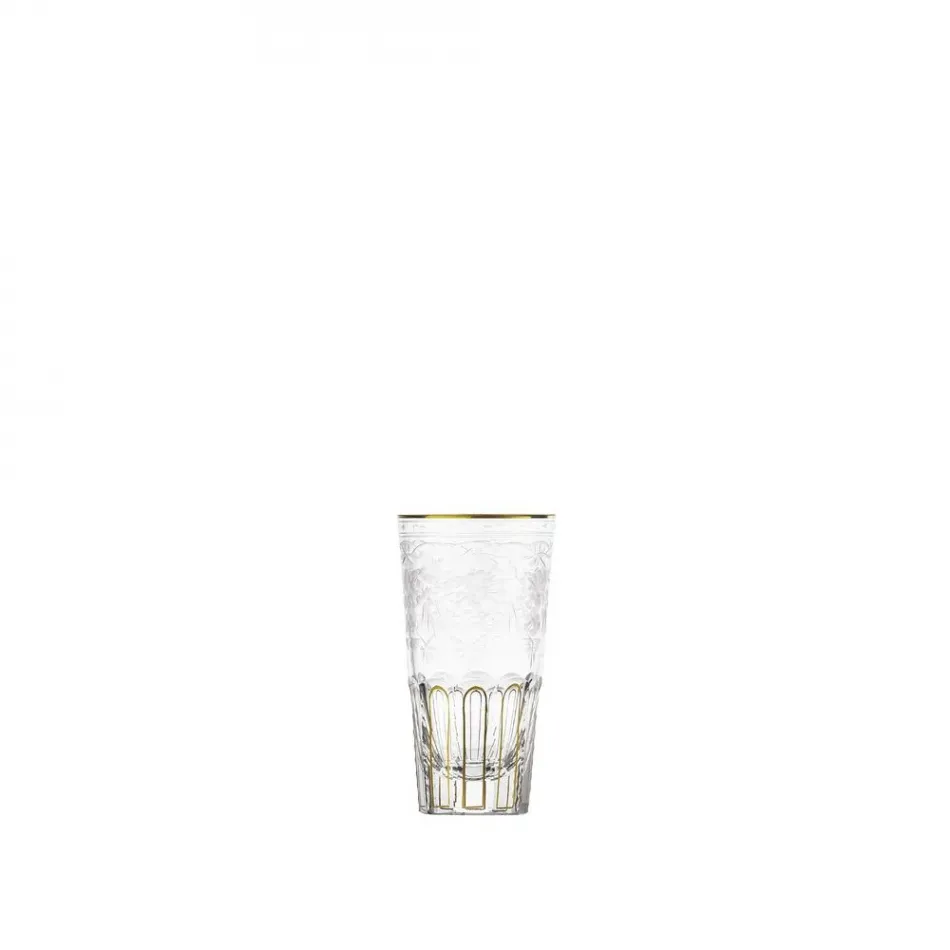 Maharani /Iv Tumbler Spirits Clear Lead-Free Crystal, Cut, 24 Gold (Thin Line), Engraving 60 ml