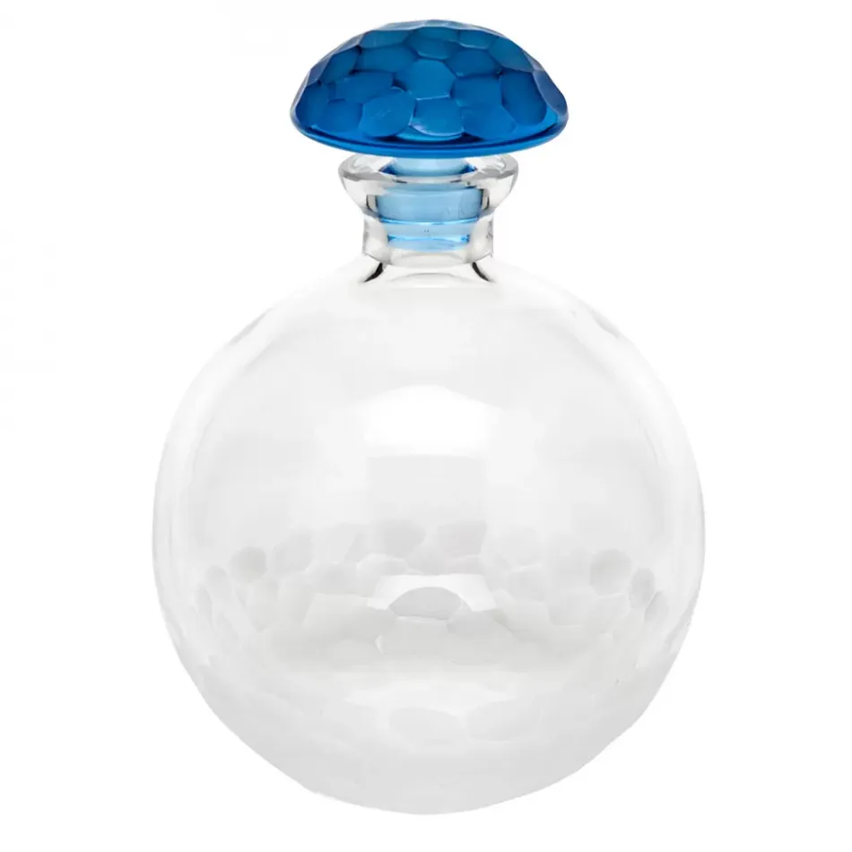 Culbuto /1/I Decanter Cognac Aquamarine Lead-Free Crystal, Cut Pebbles 1000 ml