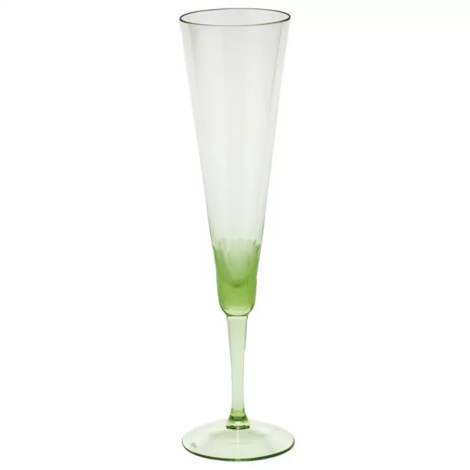 Fluent /F Goblet Champagne Ocean Green Lead-Free Crystal, Cut Pebbles 170 Ml