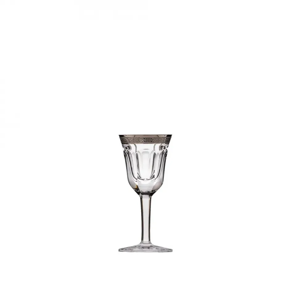 Pope Goblet Sherry Clear Lead-Free Crystal, Cut, Platinum (Relief Decor) 35 ml