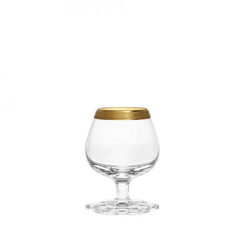 Pope /Ii/11520 Brandy & Cognac Clear Lead-Free Crystal, Cut Stem, 24-Carat Gold (Relief Decor) 320 ml