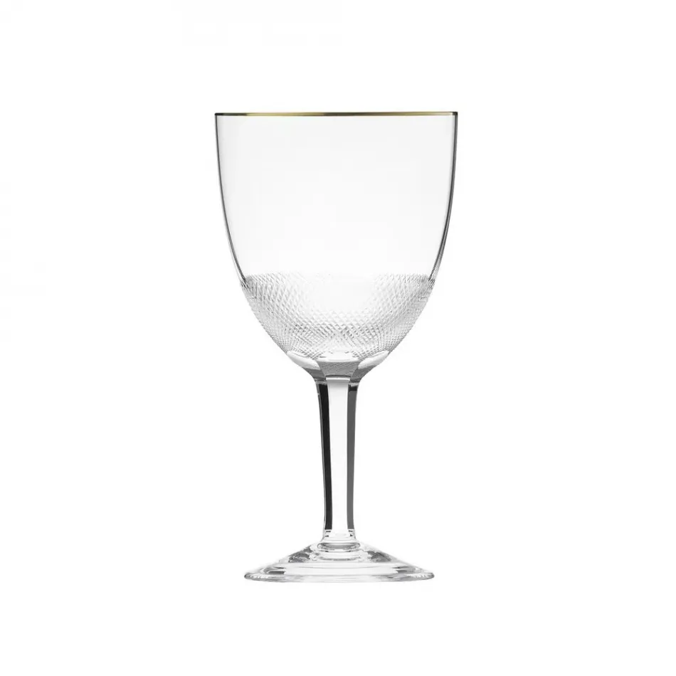 Royal Goblet Red Wine Clear Lead-Free Crystal, Cut, 24-Carat Gold (Thin Line) 360 ml